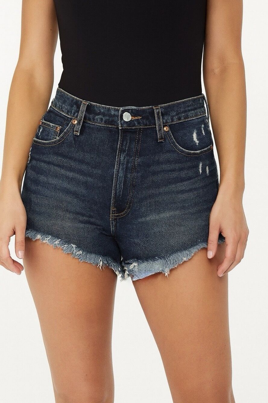 Levi’s 501 High Rise Distressed Cutoff Jean Shorts Blue Raw Hem W34 Vintage Y2K